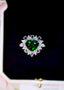 14K GOLD 4.45 CTW VIVID GREEN NATURAL TSAVORITE & DIAMOND RING