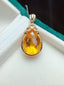 14K GOLD 8.15 CT NATURAL CITRINE & DIAMOND PENDANT