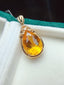 14K GOLD 8.15 CT NATURAL CITRINE & DIAMOND PENDANT