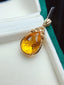 14K GOLD 8.15 CT NATURAL CITRINE & DIAMOND PENDANT