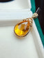 14K GOLD 8.15 CT NATURAL CITRINE & DIAMOND PENDANT