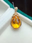 14K GOLD 8.15 CT NATURAL CITRINE & DIAMOND PENDANT