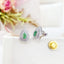 14K GOLD 0.42 CTW NATURAL GREEN DIAMOND & DIAMOND EARRINGS