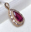 14K GOLD 4.4 CT NATURAL TOURMALINE & DIAMOND PENDANT