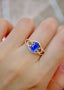 14K GOLD 2.46 CTW NATURAL SAPPHIRE & DIAMOND RING