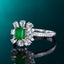 14K GOLD 0.84 CTW VIVID GREEN NATURAL EMERALD & DIAMOND RING