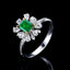 14K GOLD 0.84 CTW VIVID GREEN NATURAL EMERALD & DIAMOND RING