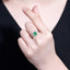 14K GOLD 0.84 CTW VIVID GREEN NATURAL EMERALD & DIAMOND RING