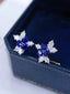 14K GOLD 3.80 CTW NATURAL SAPPHIRE & DIAMOND EARRINGS