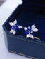 14K GOLD 3.80 CTW NATURAL SAPPHIRE & DIAMOND EARRINGS