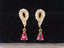 14K GOLD 1.1 CTW VIVID RED NATURAL RUBY & DIAMOND EARRINGS