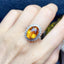 14K GOLD 5 CT NATURAL CITRINE & DIAMOND RING