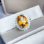 14K GOLD 5 CT NATURAL CITRINE & DIAMOND RING