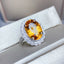 14K GOLD 5 CT NATURAL CITRINE & DIAMOND RING