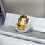 14K GOLD 5 CT NATURAL CITRINE & DIAMOND RING