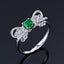 14K GOLD 0.46 CTW VIVID GREEN NATURAL EMERALD & DIAMOND RING