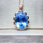 14K GOLD 10.23 CTW NATURAL TOPAZ & DIAMOND PENDANT