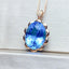 14K GOLD 10.23 CTW NATURAL TOPAZ & DIAMOND PENDANT