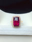 14K GOLD 4.5 CT NATURAL TOURMALINE & DIAMOND RING