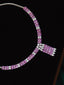 14K GOLD 19.37 CTW NATURAL PADPARADSCHA SAPPHIRE & DIAMOND NECKLACE