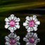 14K GOLD 0.95 CT NATURAL PADPARADSCHA SAPPHIRE & SAPPHIRE EARRINGS