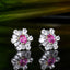 14K GOLD 0.95 CT NATURAL PADPARADSCHA SAPPHIRE & SAPPHIRE EARRINGS