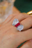 14K GOLD 3.25 CTW VIVID RED NATURAL RUBY & DIAMOND RING