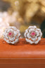 14K GOLD 0.90 CTW NATURAL PINK DIAMOND & DIAMOND EARRINGS