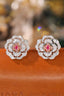 14K GOLD 0.90 CTW NATURAL PINK DIAMOND & DIAMOND EARRINGS