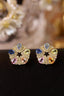 14K GOLD 2.56 CTW NATURAL SAPPHIRE & DIAMOND EARRINGS