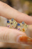 14K GOLD 2.56 CTW NATURAL SAPPHIRE & DIAMOND EARRINGS