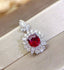 14K GOLD 2.46 CTW VIVID RED NATURAL RUBY & DIAMOND PENDANT