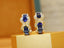 14K GOLD 1.76 CTW VIVID BLUE NATURAL SAPPHIRE & DIAMOND EARRINGS