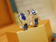 14K GOLD 1.76 CTW VIVID BLUE NATURAL SAPPHIRE & DIAMOND EARRINGS