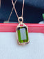 14K GOLD 7.84 CTW NATURAL TOURMALINE & DIAMOND PENDANT