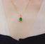 14K GOLD 1.29 CTW VIVID GREEN NATURAL EMERALD & DIAMOND PENDANT