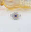 14K GOLD 0.75 CTW NATURAL BLUE DIAMOND & DIAMOND RING