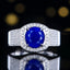 14K GOLD 3.49 CTW NATURAL SAPPHIRE & DIAMOND RING