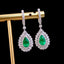 14K GOLD 2.6 CTW VIVID GREEN NATURAL EMERALD & DIAMOND EARRINGS