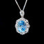 14K GOLD 4.55 CTW NATURAL AQUAMARINE & DIAMOND PENDANT