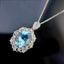 14K GOLD 4.55 CTW NATURAL AQUAMARINE & DIAMOND PENDANT