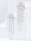 14K GOLD 2.15 CTW NATURAL PINK DIAMOND & DIAMOND EARRINGS