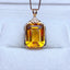 14K GOLD 11.55 CT NATURAL CITRINE & DIAMOND PENDANT