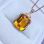 14K GOLD 11.55 CT NATURAL CITRINE & DIAMOND PENDANT