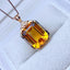 14K GOLD 11.55 CT NATURAL CITRINE & DIAMOND PENDANT