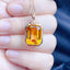 14K GOLD 11.55 CT NATURAL CITRINE & DIAMOND PENDANT