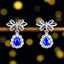 14K GOLD 1.46 CTW VIVID BLUE NATURAL SAPPHIRE & DIAMOND EARRINGS