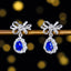 14K GOLD 1.46 CTW VIVID BLUE NATURAL SAPPHIRE & DIAMOND EARRINGS