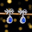 14K GOLD 1.46 CTW VIVID BLUE NATURAL SAPPHIRE & DIAMOND EARRINGS