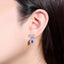 14K GOLD 1.46 CTW VIVID BLUE NATURAL SAPPHIRE & DIAMOND EARRINGS